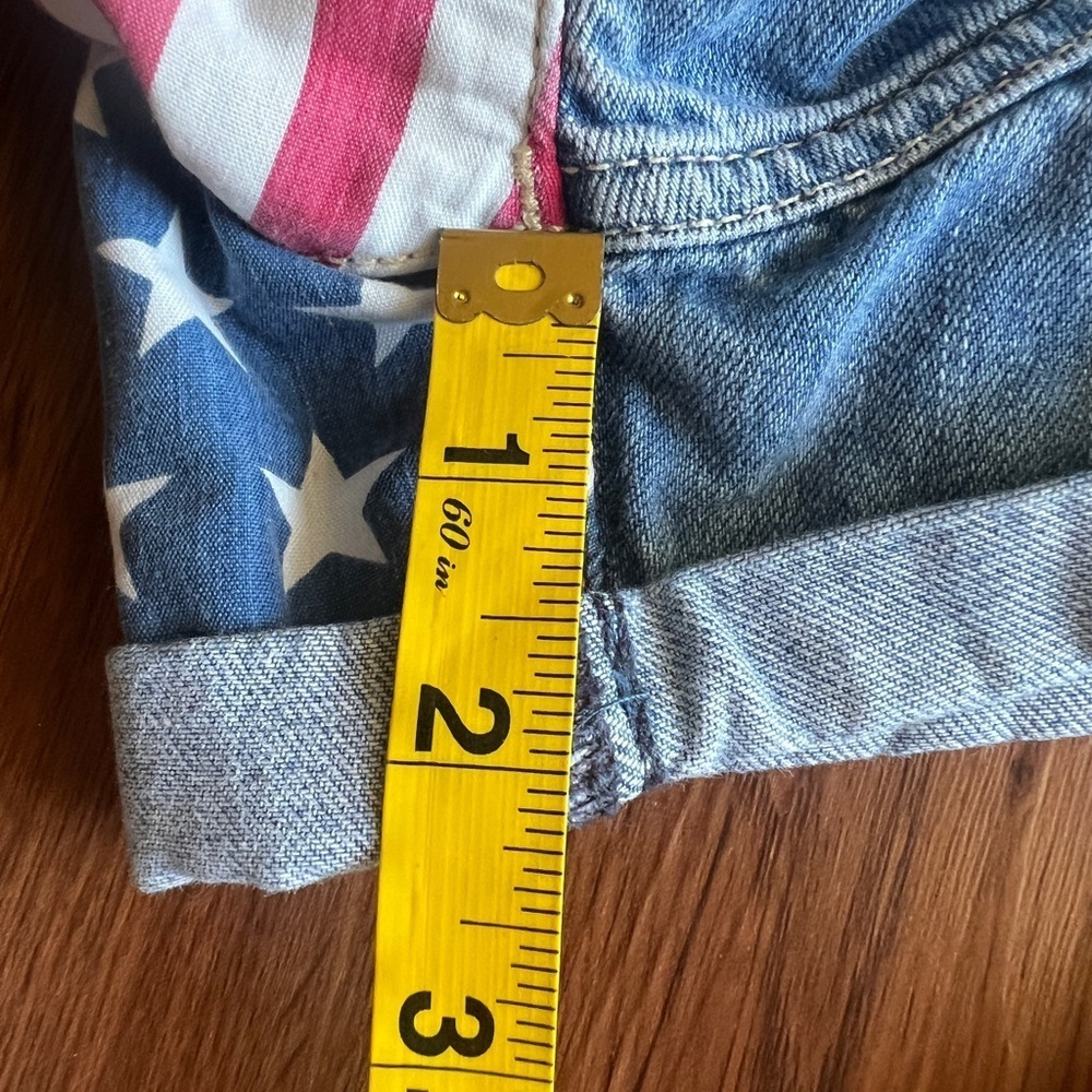 Tommy Hilfiger Denim Rosie Long Beach American Flag Jean Shorts Women’s Size 30 - Picture 7 of 7